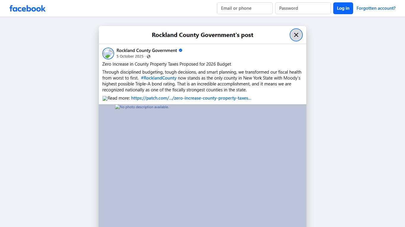 Zero Increase in County... - Rockland County Government Facebook